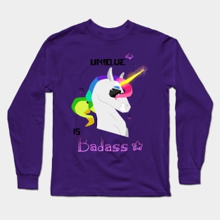 Unique is badass - Unicorn - Purple Long Sleeve T-Shirt